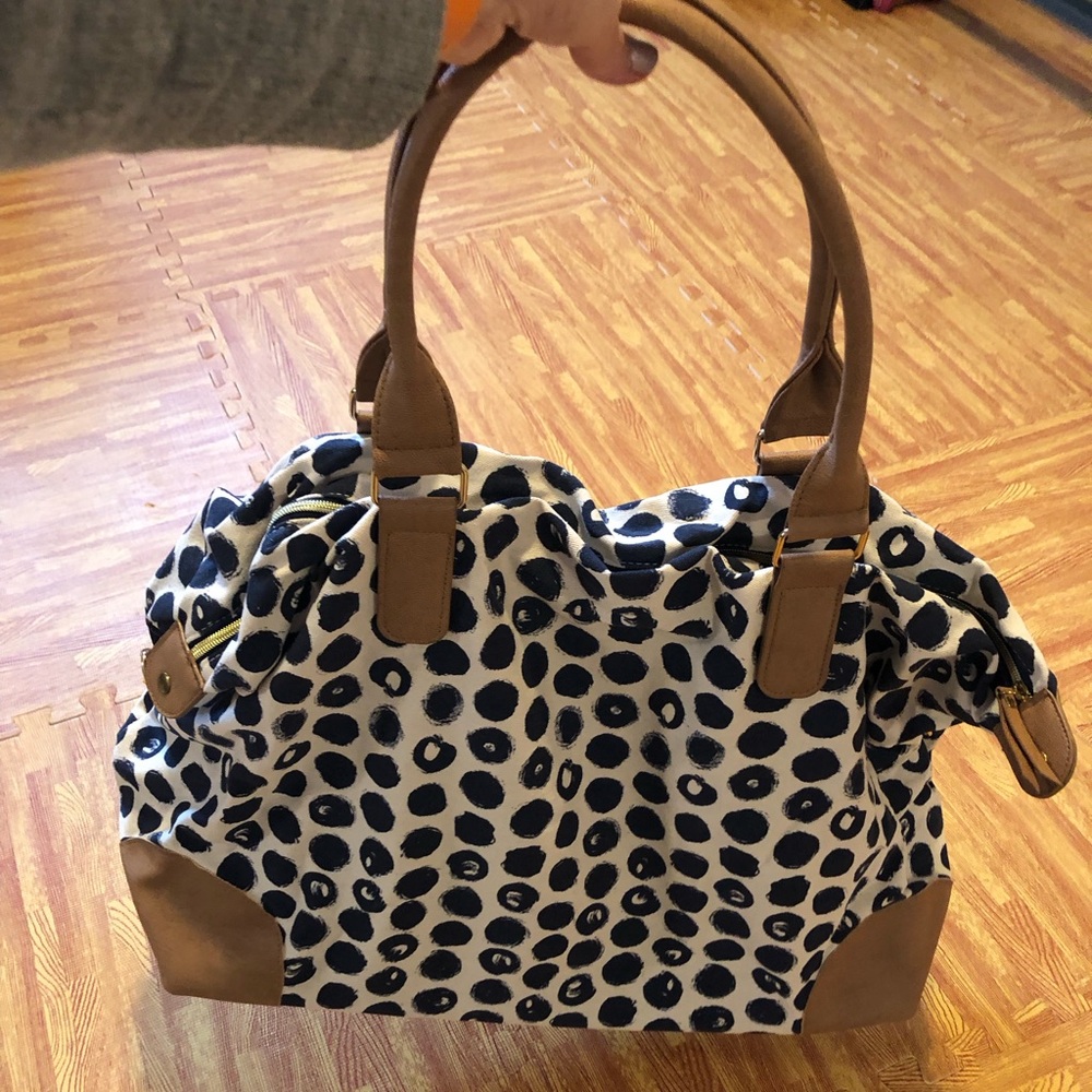 Polka dot duffel bag
